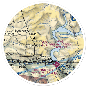 Freeman Creek Airport (34ID) VFR Sectional Sticker (20 mile)