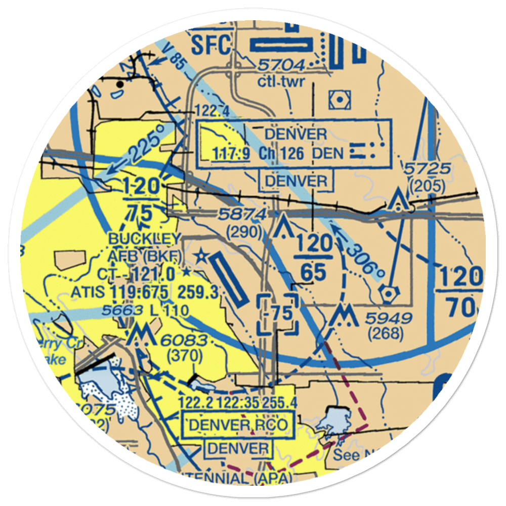 Simons Airport (34CO) VFR Sectional Sticker (20 mile) 