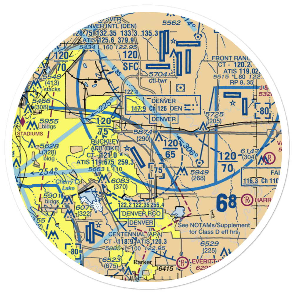 Simons Airport (34CO) VFR Sectional Sticker (30 mile) 