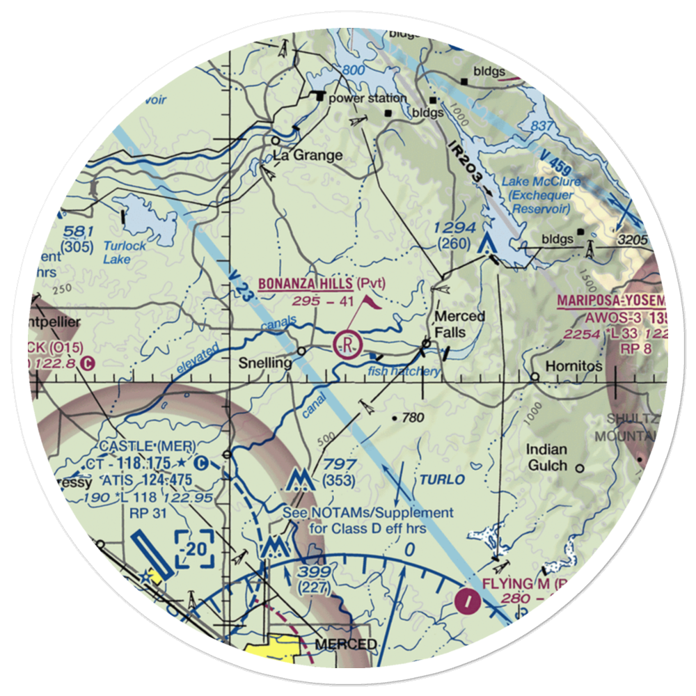 Bonanza Hills Airport (34CN) VFR Sectional Sticker (30 mile) 