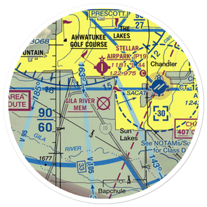 Gila River Memorial Airport (34AZ) VFR Sectional Sticker (20 mile)