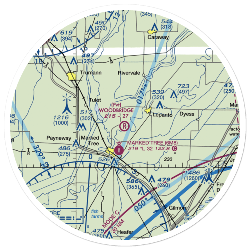 Woodbridge Field (34AR) VFR Sectional Sticker (30 mile) 
