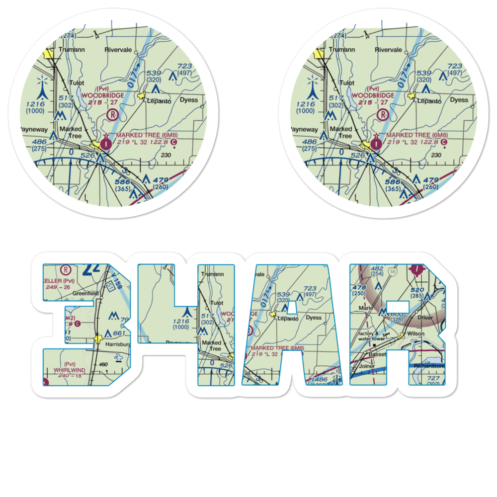 Woodbridge Field (34AR) VFR Sectional Sticker Pack 