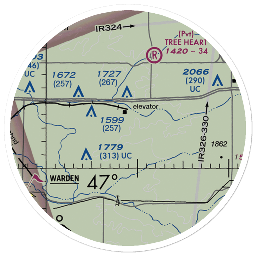 Franz Ranch Airport (33WA) VFR Sectional Sticker (20 mile) 