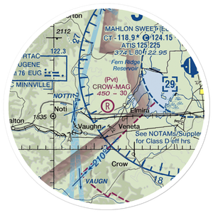 Crow-Mag Airport (33OR) VFR Sectional Sticker (20 mile)