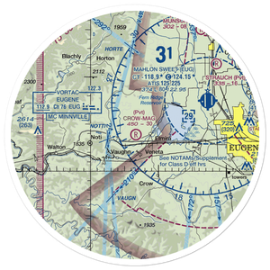 Crow-Mag Airport (33OR) VFR Sectional Sticker (30 mile)