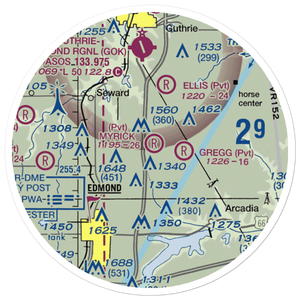 Myrick Airport (33OK) VFR Sectional Sticker (20 mile)