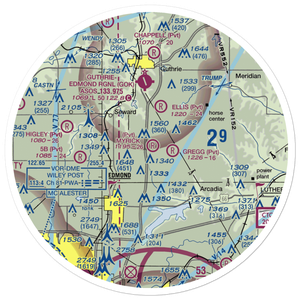 Myrick Airport (33OK) VFR Sectional Sticker (30 mile)