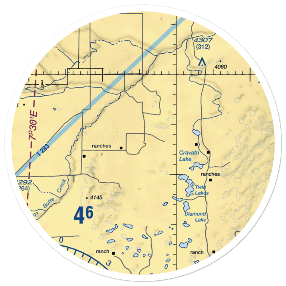 Orr Ranch Airport (33NE) VFR Sectional Sticker (30 mile) 