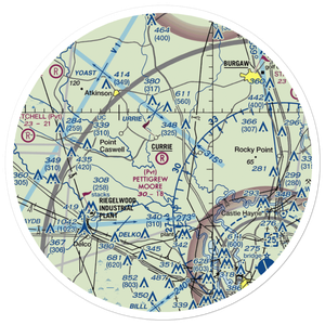 Pettigrew Moore Aerodrome (33NC) VFR Sectional Sticker (30 mile)