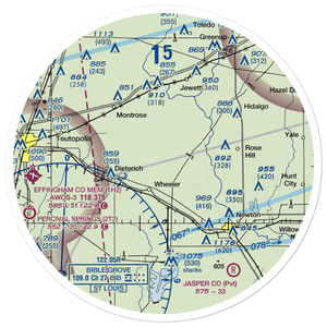 Isley Airport (33LL) VFR Sectional Sticker (30 mile)