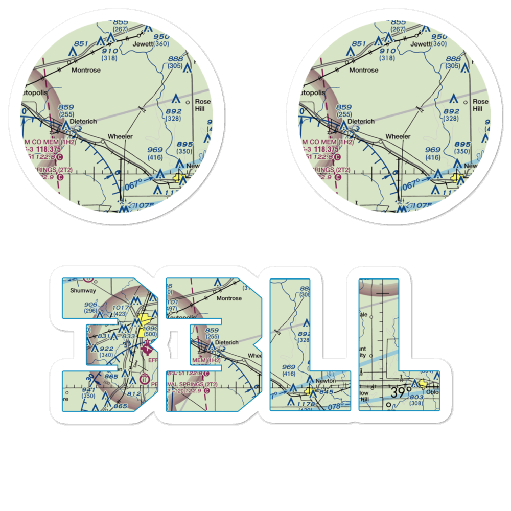 Isley Airport (33LL) VFR Sectional Sticker Pack 