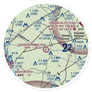 Hudson River Landing Airport (33GA) VFR Sectional Sticker (20 mile)
