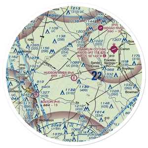 Hudson River Landing Airport (33GA) VFR Sectional Sticker (30 mile)