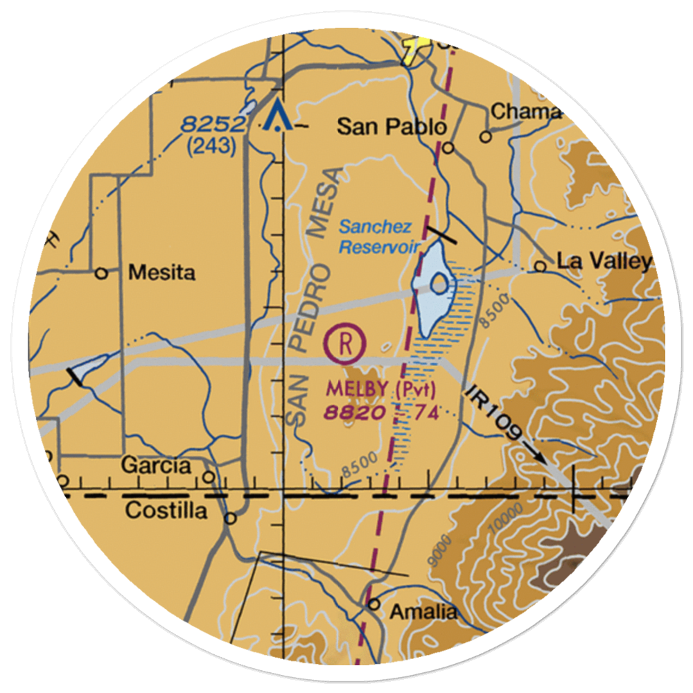 Melby Ranch Airstrip (33CO) VFR Sectional Sticker (20 mile) 