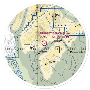 Nugget Bench Airport (33AK) VFR Sectional Sticker (20 mile)