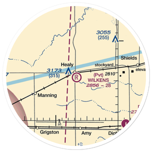 Wilkens Airport (32KS) VFR Sectional Sticker (20 mile)