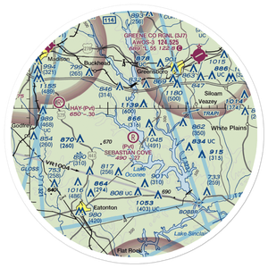 Sebastian Cove Airport (32GA) VFR Sectional Sticker (30 mile)
