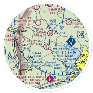 Scott Airport (31TX) VFR Sectional Sticker (20 mile)
