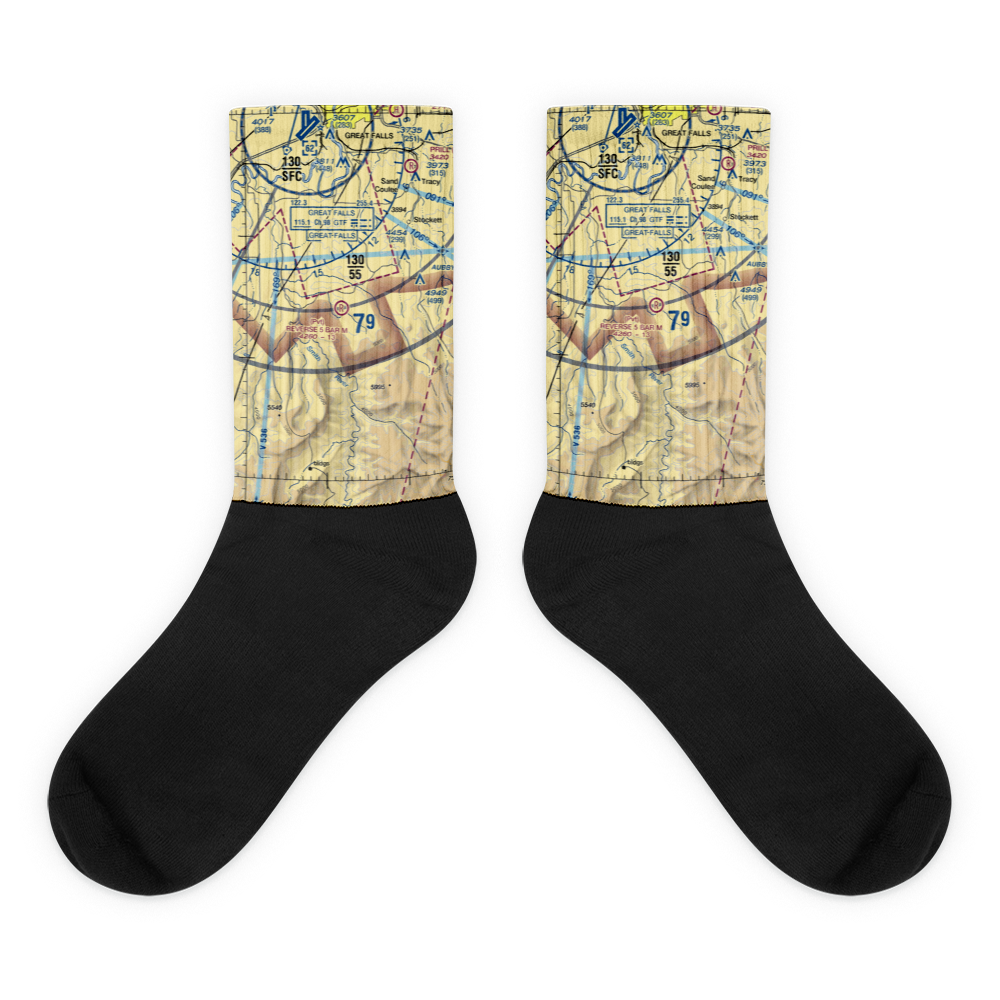 Reverse 5 Bar M Airport (31MT) VFR Sectional Socks 