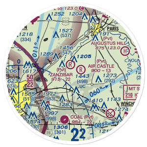 Wild Blue Airport (31KY) VFR Sectional Sticker (20 mile)
