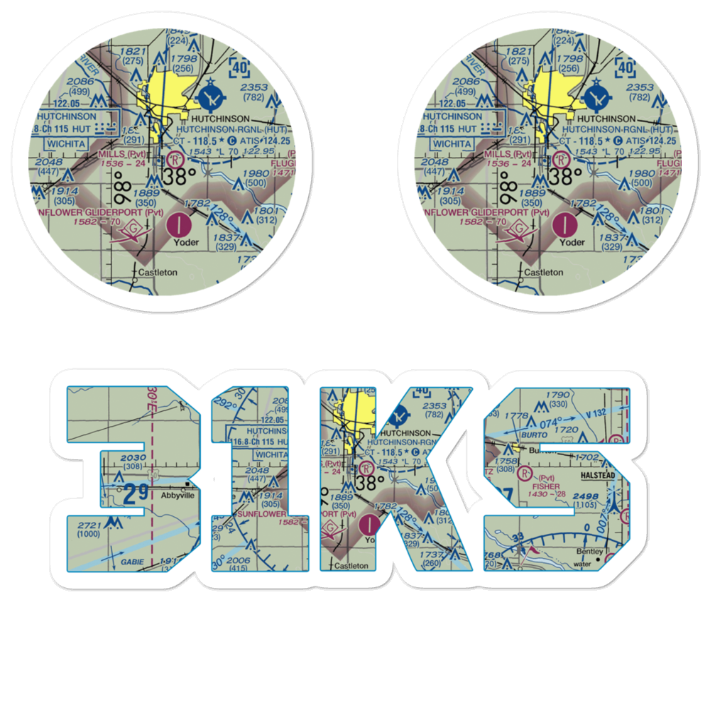 Mills Field (31KS) VFR Sectional Sticker Pack 