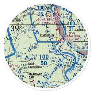 Rising Sun Airport (31II) VFR Sectional Sticker (20 mile)