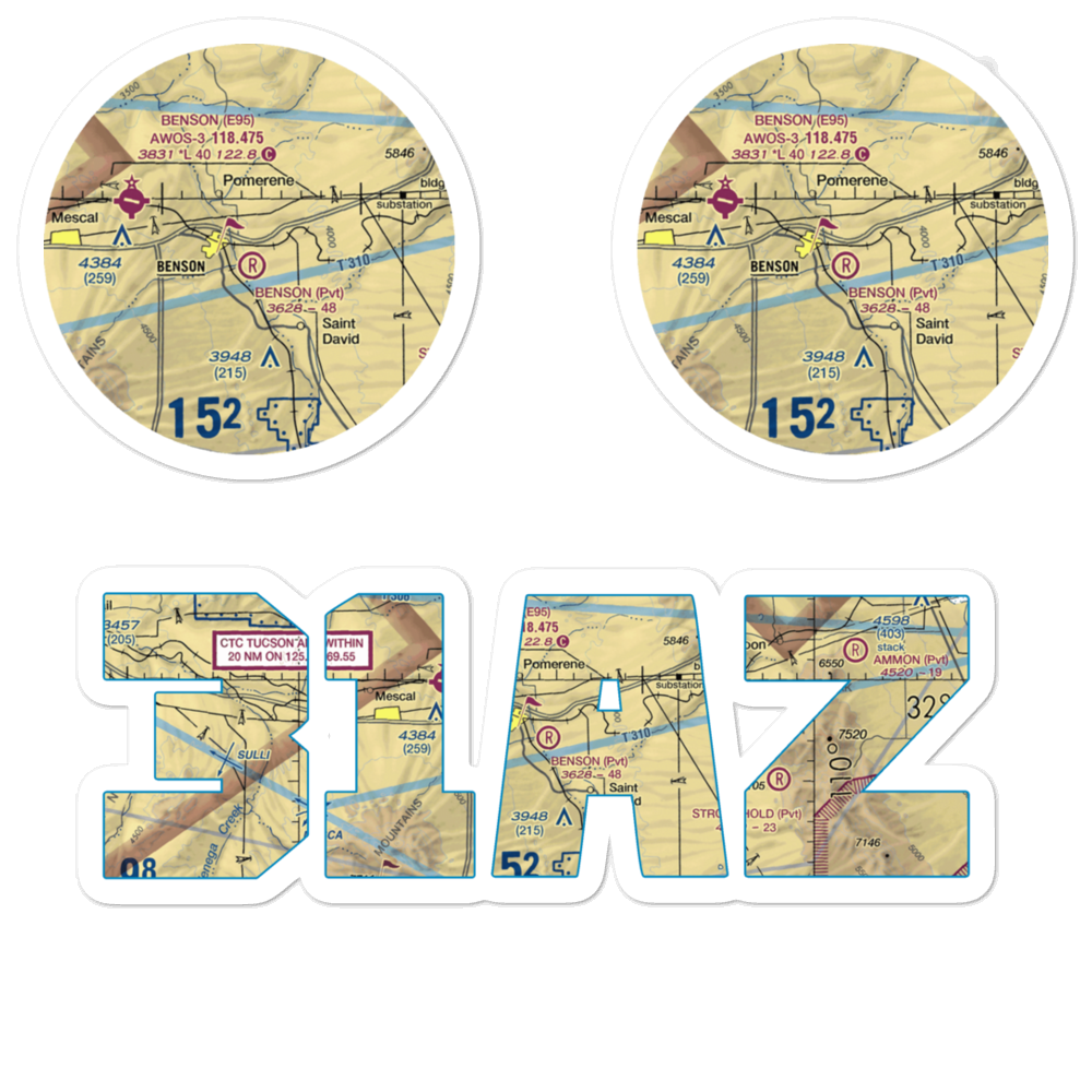 Benson Airport (31AZ) VFR Sectional Sticker Pack 