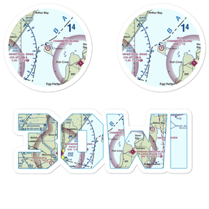 Chambers Island Airport (30WI) VFR Sectional Sticker Pack