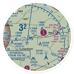 Burg Lake Aero Airport (30TX) VFR Sectional Sticker (20 mile)