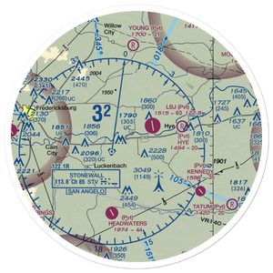 Burg Lake Aero Airport (30TX) VFR Sectional Sticker (30 mile)