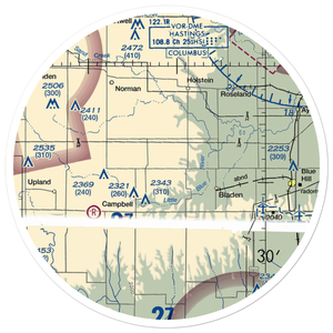 Nebraskaland Aviation Airport (30NE) VFR Sectional Sticker (30 mile)