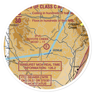 Coyote Creek Ranch Airport (30CO) VFR Sectional Sticker (20 mile)