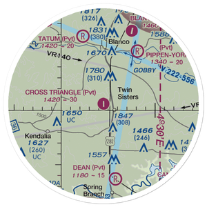 Cross Triangle Ranch Airport (2XS5) VFR Sectional Sticker (20 mile)