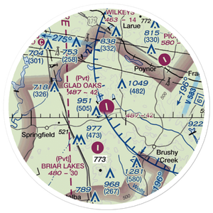 Glad Oaks Airport (2XS3) VFR Sectional Sticker (20 mile)