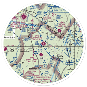 Glad Oaks Airport (2XS3) VFR Sectional Sticker (30 mile)