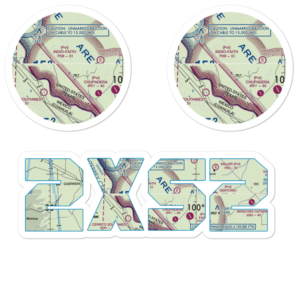 Indio-Faith Airport (2XS2) VFR Sectional Sticker Pack 