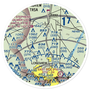 Tailwheel Airport (2XA7) VFR Sectional Sticker (20 mile)