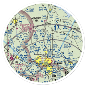 Tailwheel Airport (2XA7) VFR Sectional Sticker (30 mile)