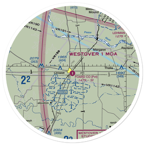 Foard County Airport (2XA0) VFR Sectional Sticker (30 mile)