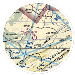 Willow Bend Airport (2WV5) VFR Sectional Sticker (20 mile)