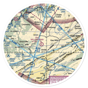 Willow Bend Airport (2WV5) VFR Sectional Sticker (30 mile)