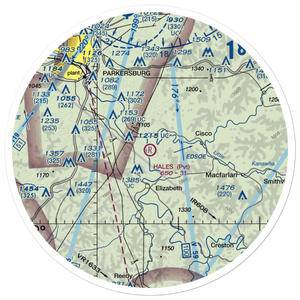 Hales Landing Airport (2WV3) VFR Sectional Sticker (30 mile)