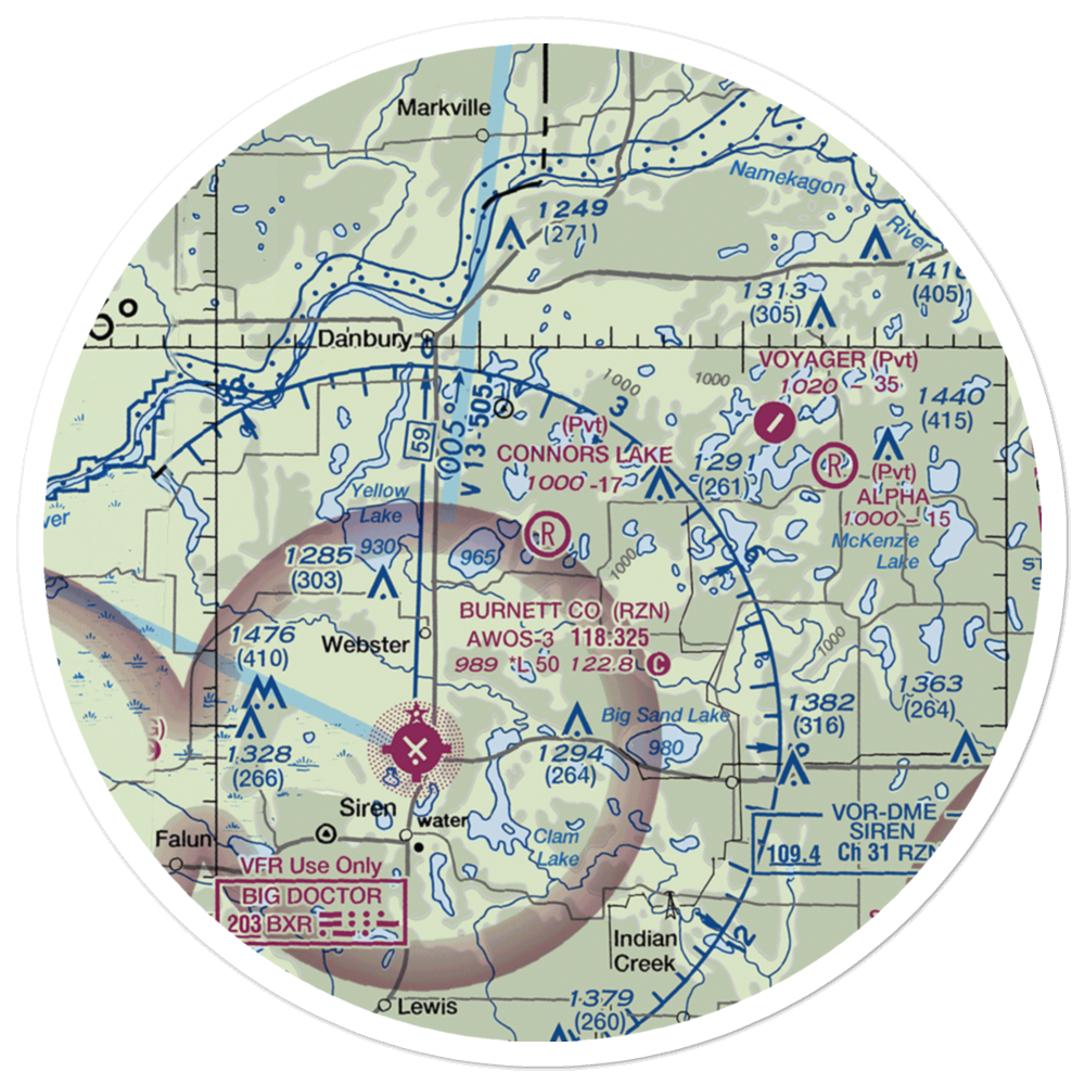 Connor'S Lake Landing (2WS2) VFR Sectional Sticker (30 mile) 