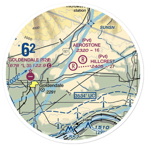 Hillcrest Airport (2WN9) VFR Sectional Sticker (20 mile)