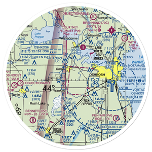 Oshkosh Sky Ranch Airport (2WN8) VFR Sectional Sticker (30 mile)