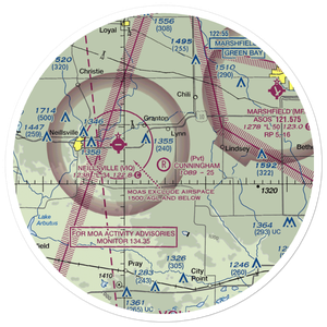 Cunningham Airport (2WN6) VFR Sectional Sticker (30 mile)