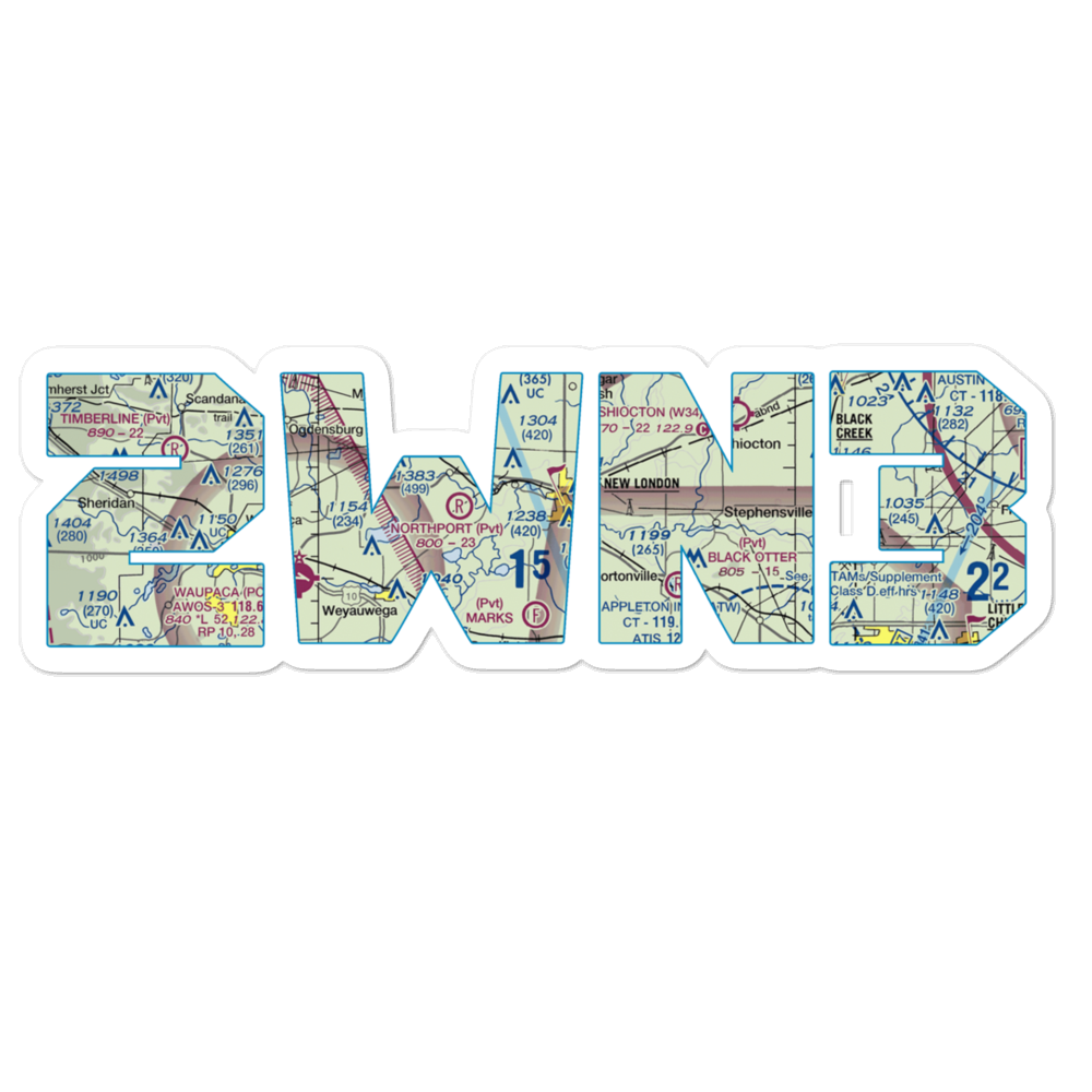 Curns Airport (2WN3) VFR Sectional Sticker 