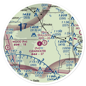 Bulldog Ranch Airport (2WI9) VFR Sectional Sticker (20 mile)