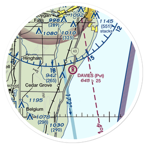 Davies Airport (2WI8) VFR Sectional Sticker (20 mile)